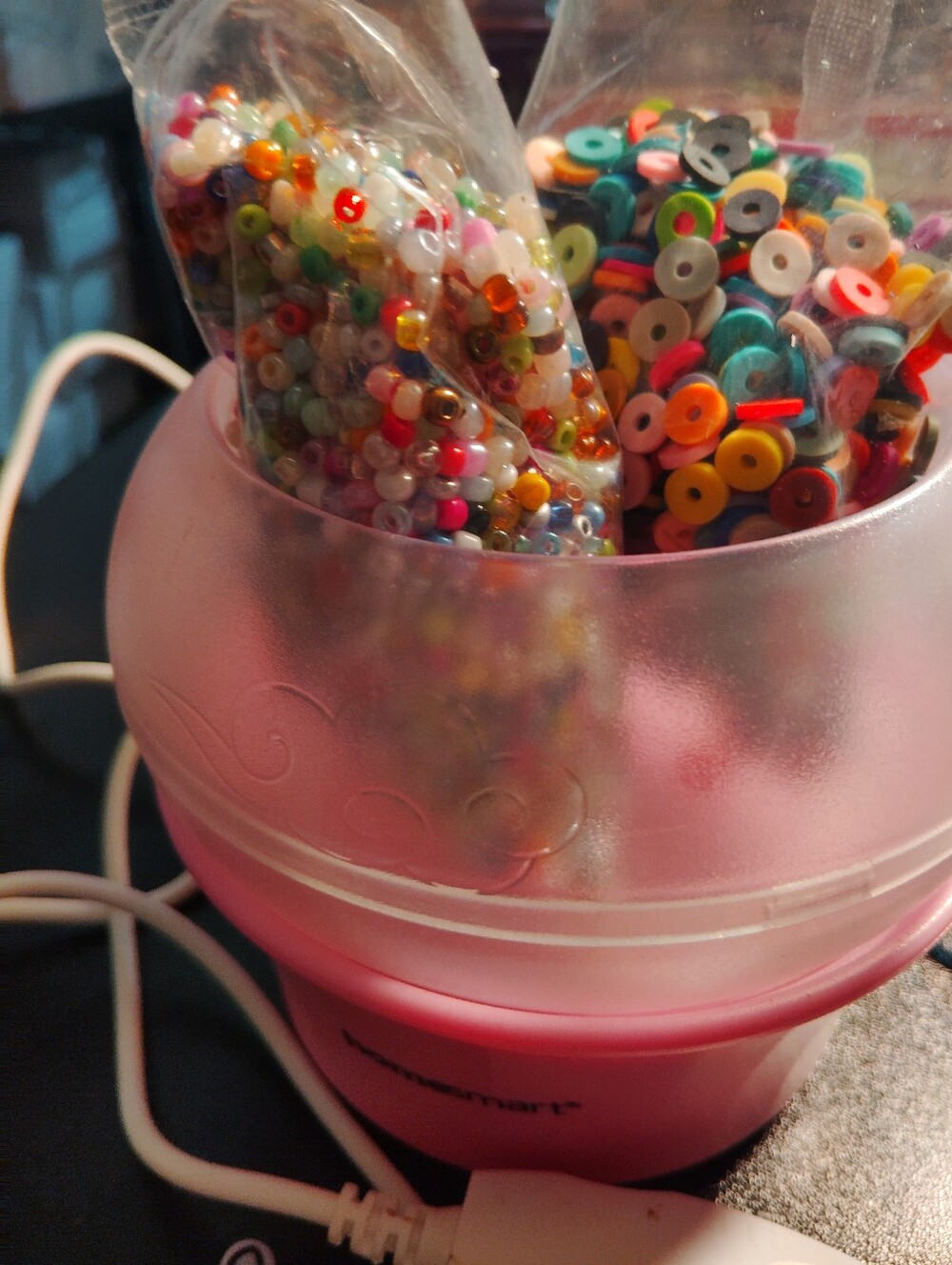 Pink Bead and Sequin Party Craft Set - Assorted Multicolor Embellishments
